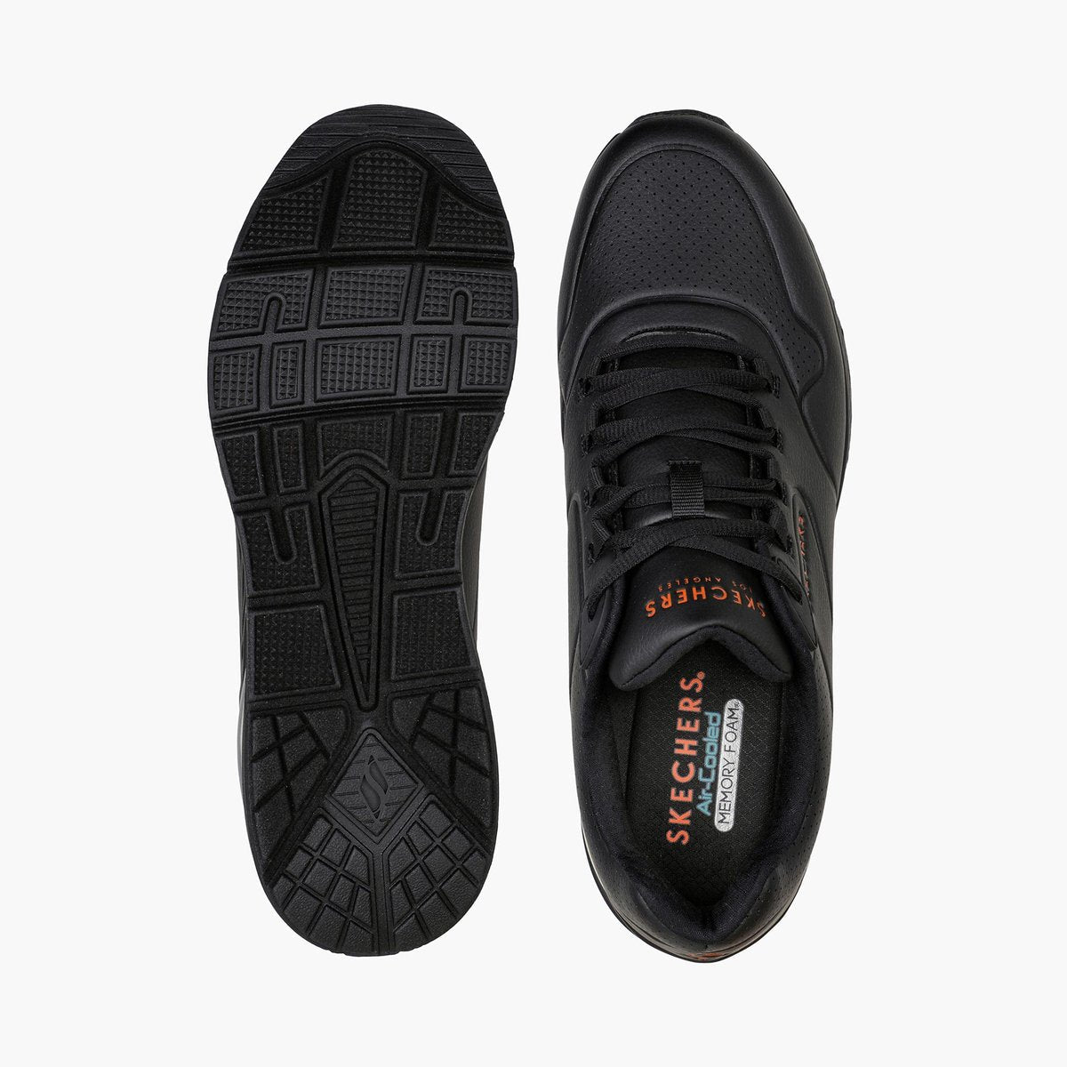 Skechers Men’s Perforated Lace-Up Sports Shoes Comfortable Lightweight Casual Sneakers for Walking Running and Training