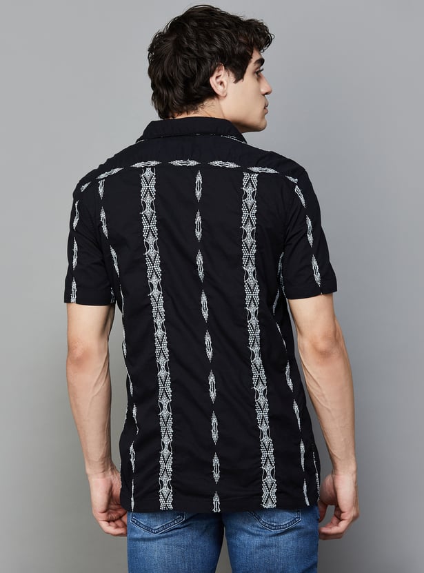 Premium Men’s Embroidered Slim Fit Moderno Shirt – Sleek and Stylish Wardrobe Essential for Modern Celebrations
