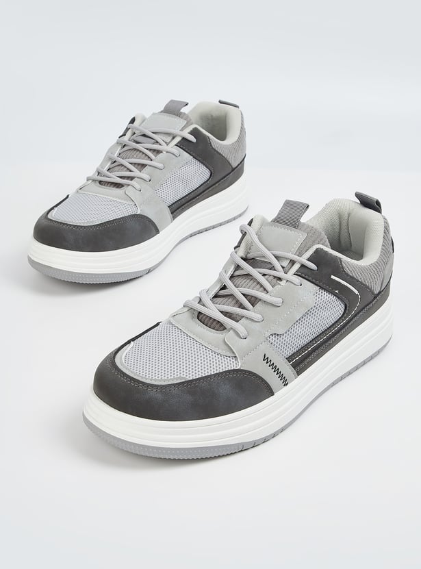 Comfortable Casual Men’s Colorblock Sneakers with Cushioned Insole and Durable Sole