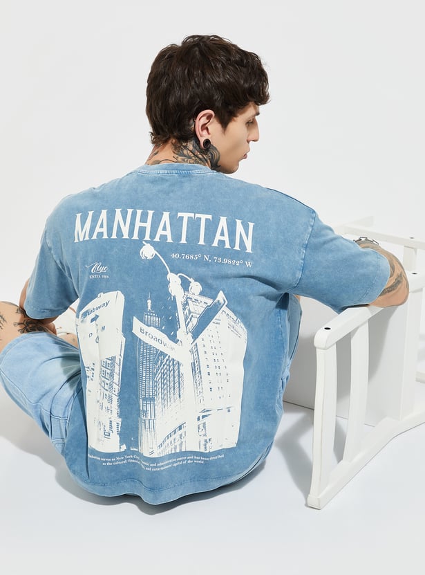 Comfortable Men’s Cotton Back Print Oversized Fit Everyday T-Shirt