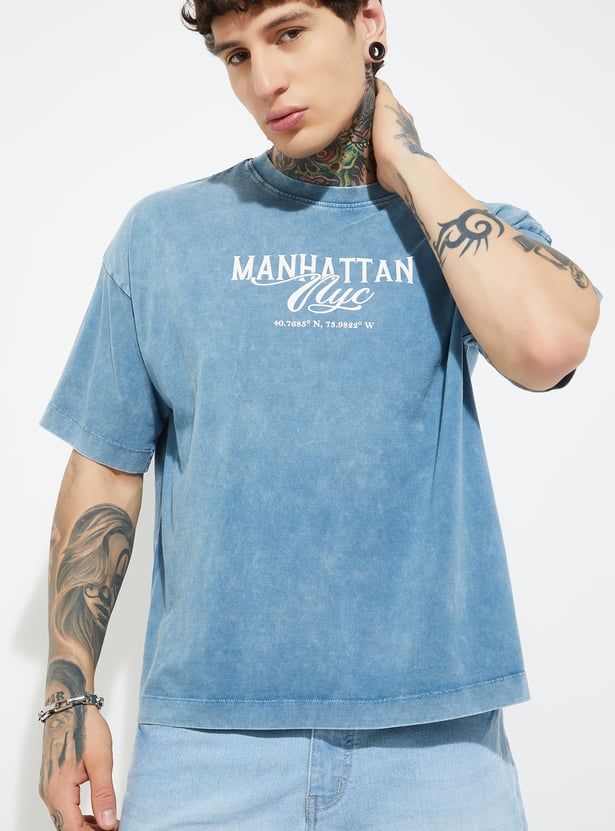 Comfortable Men’s Cotton Back Print Oversized Fit Everyday T-Shirt