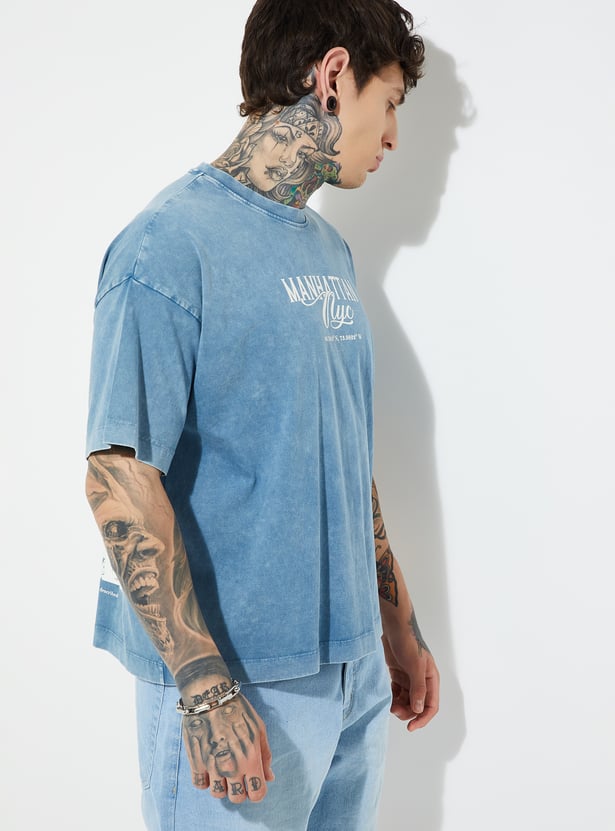 Comfortable Men’s Cotton Back Print Oversized Fit Everyday T-Shirt