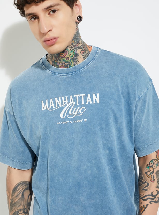 Comfortable Men’s Cotton Back Print Oversized Fit Everyday T-Shirt