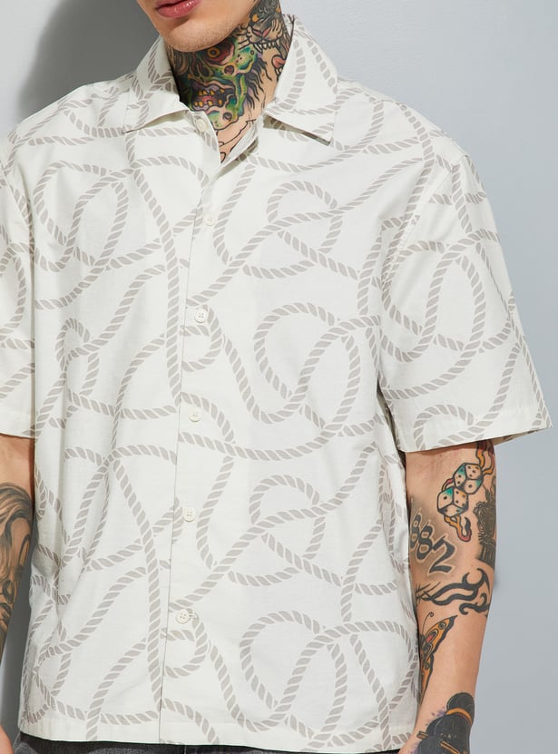 Contemporary Men’s Printed Relaxed Fit Shirt – Versatile Casual Wear for Parties, Vacations, and Day-to-Day Style
