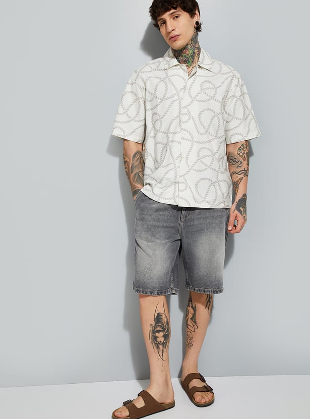 Contemporary Men’s Printed Relaxed Fit Shirt – Versatile Casual Wear for Parties, Vacations, and Day-to-Day Style