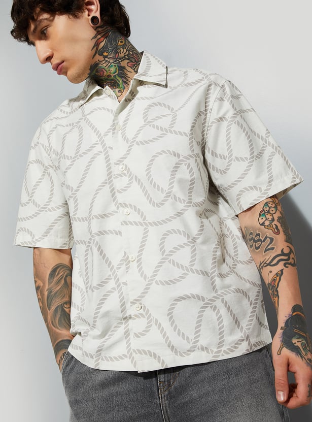 Contemporary Men’s Printed Relaxed Fit Shirt – Versatile Casual Wear for Parties, Vacations, and Day-to-Day Style