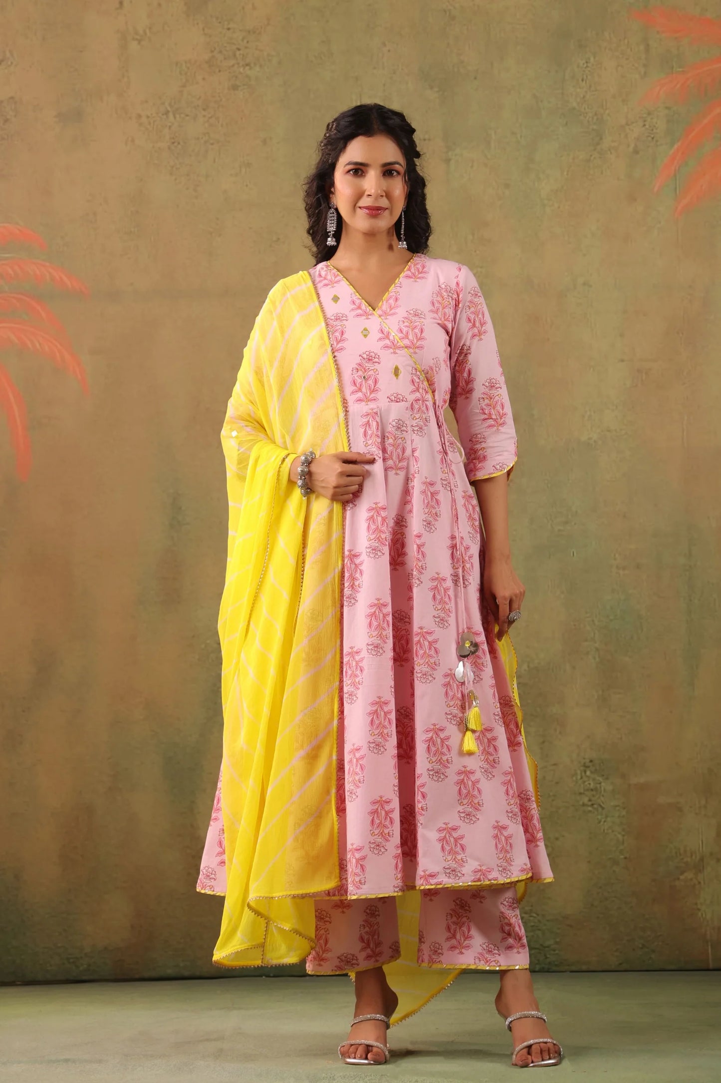 Designer Lemonade Pink Cotton Suit Set for Women Perfect for Office Festive Events and Cultural Gatherings