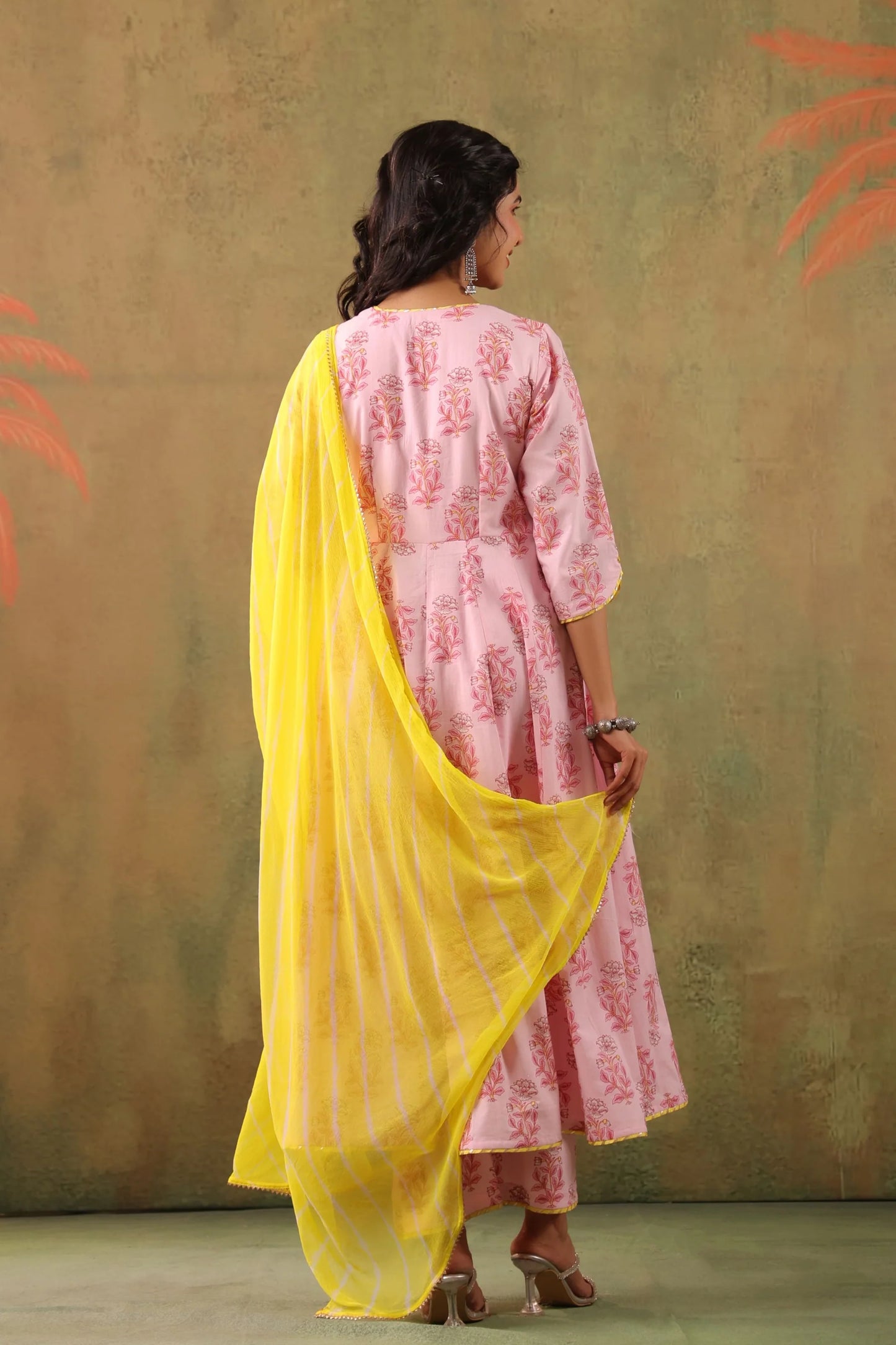 Designer Lemonade Pink Cotton Suit Set for Women Perfect for Office Festive Events and Cultural Gatherings