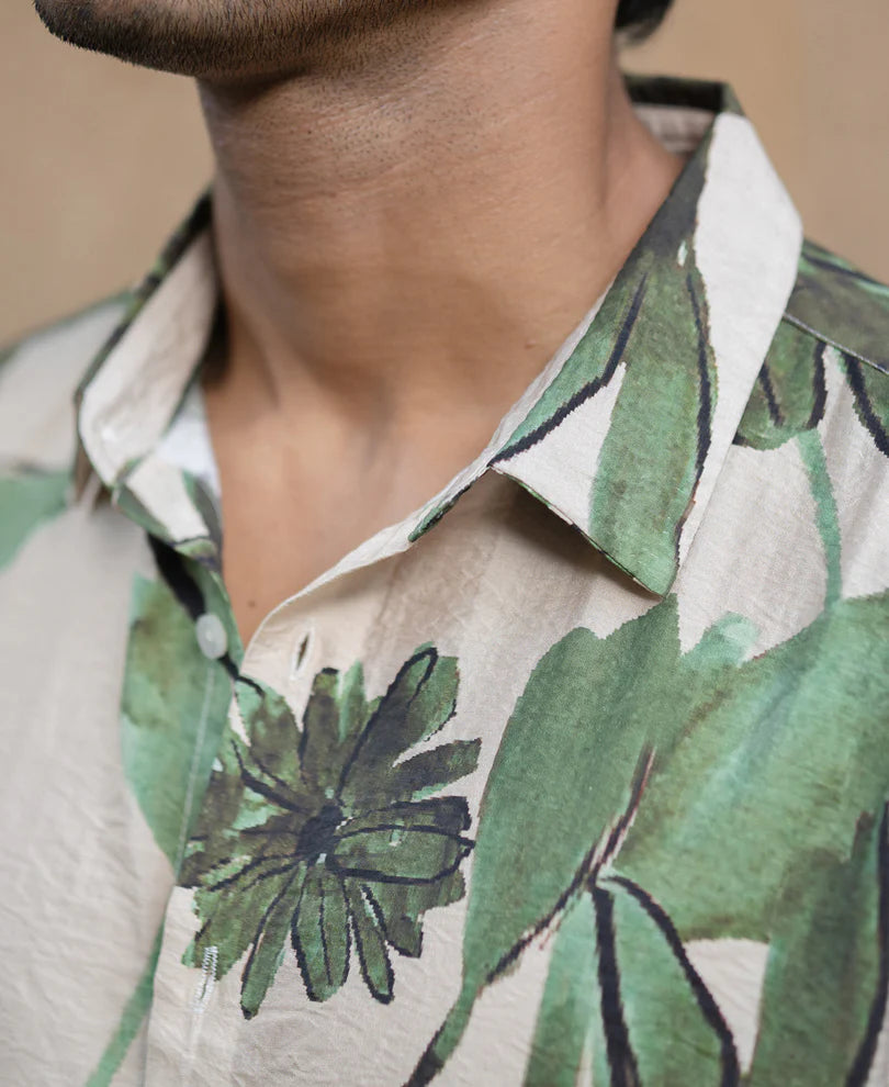 Designer Beige Floral Print Shirt for Women with Soft and Comfortable Material