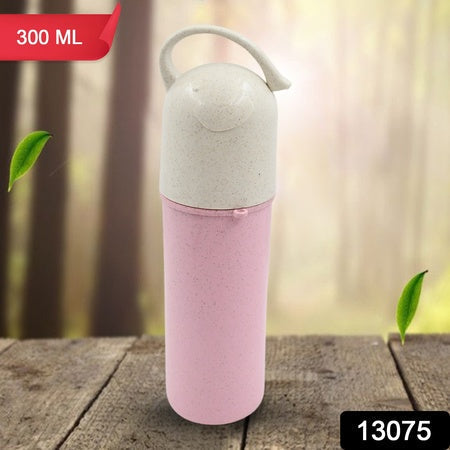 13075 Travel Coffee Cup Portable Water Bottle Wheat Straw Coffee Tea Mug Coffee Mug With Lids Handle For Coffee Teaportable For School(300 Ml Approx)