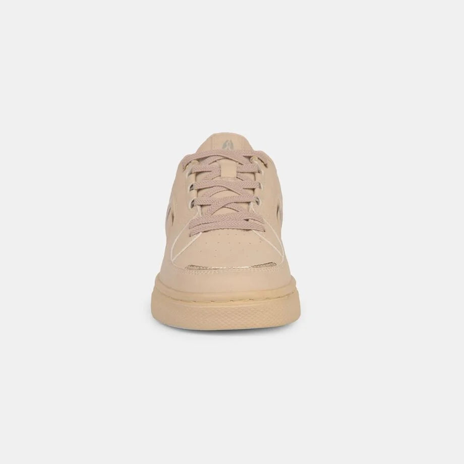 Fashionable Beige Lace Up Shoes for Women Stylish and Durable