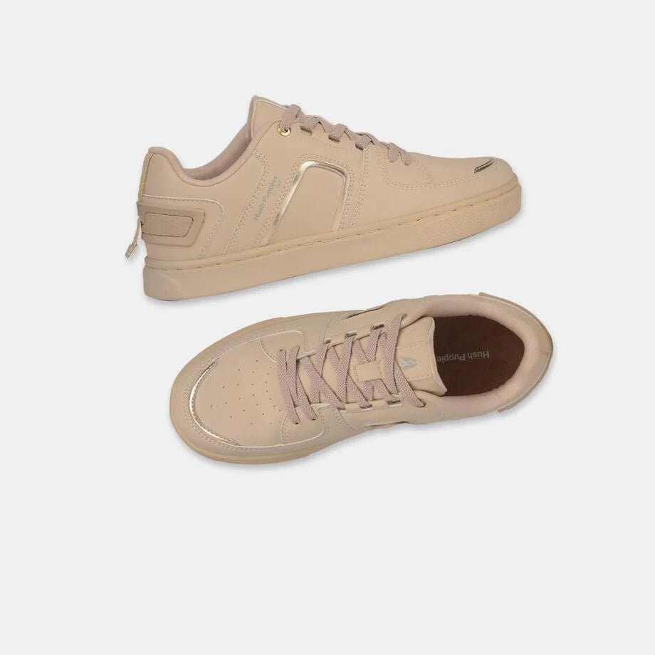 Fashionable Beige Lace Up Shoes for Women Stylish and Durable