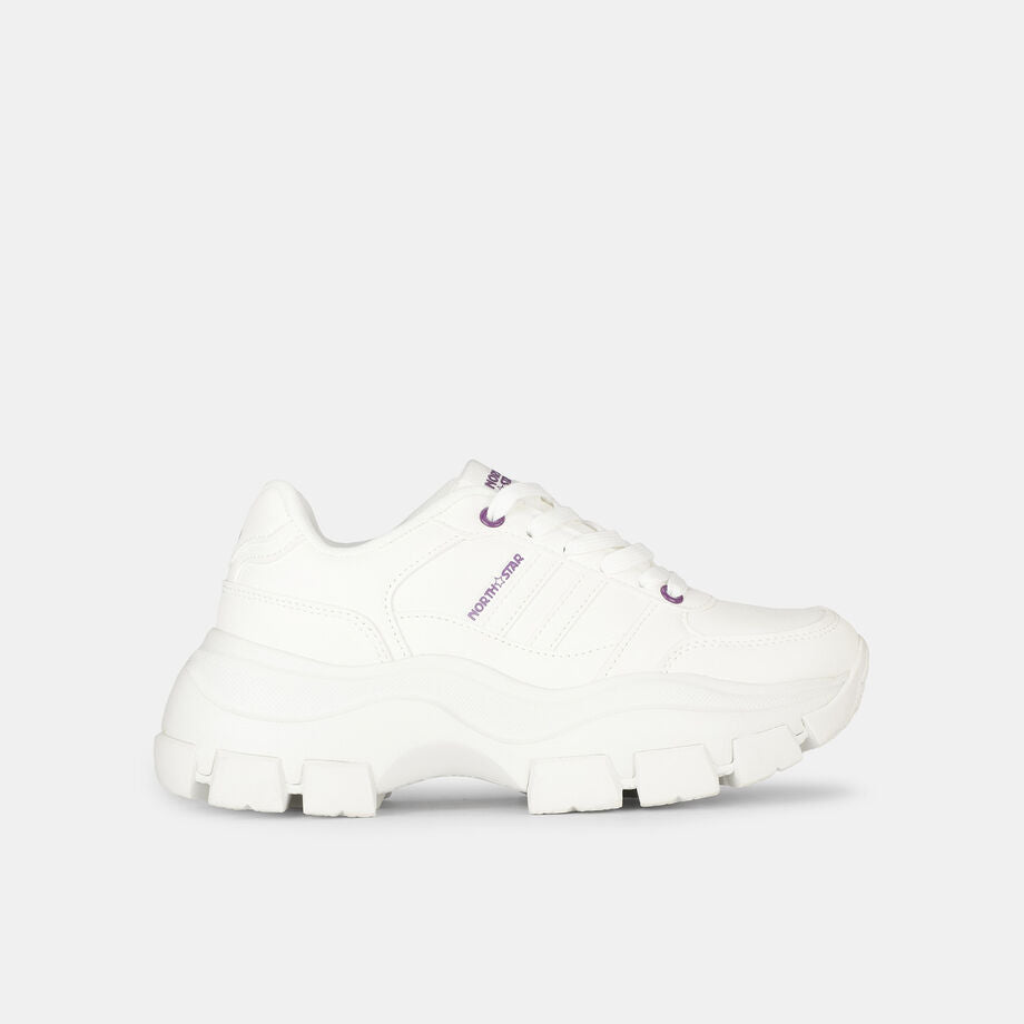 Contemporary Women’s White Casual Sneakers with Lightweight Construction and Trendy Look