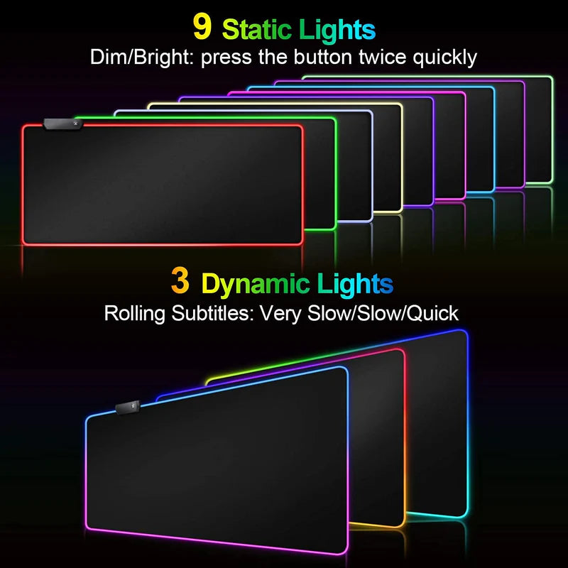 Rollable RGB LED Gaming Keyboard and Mouse Pad with Waterproof Design
