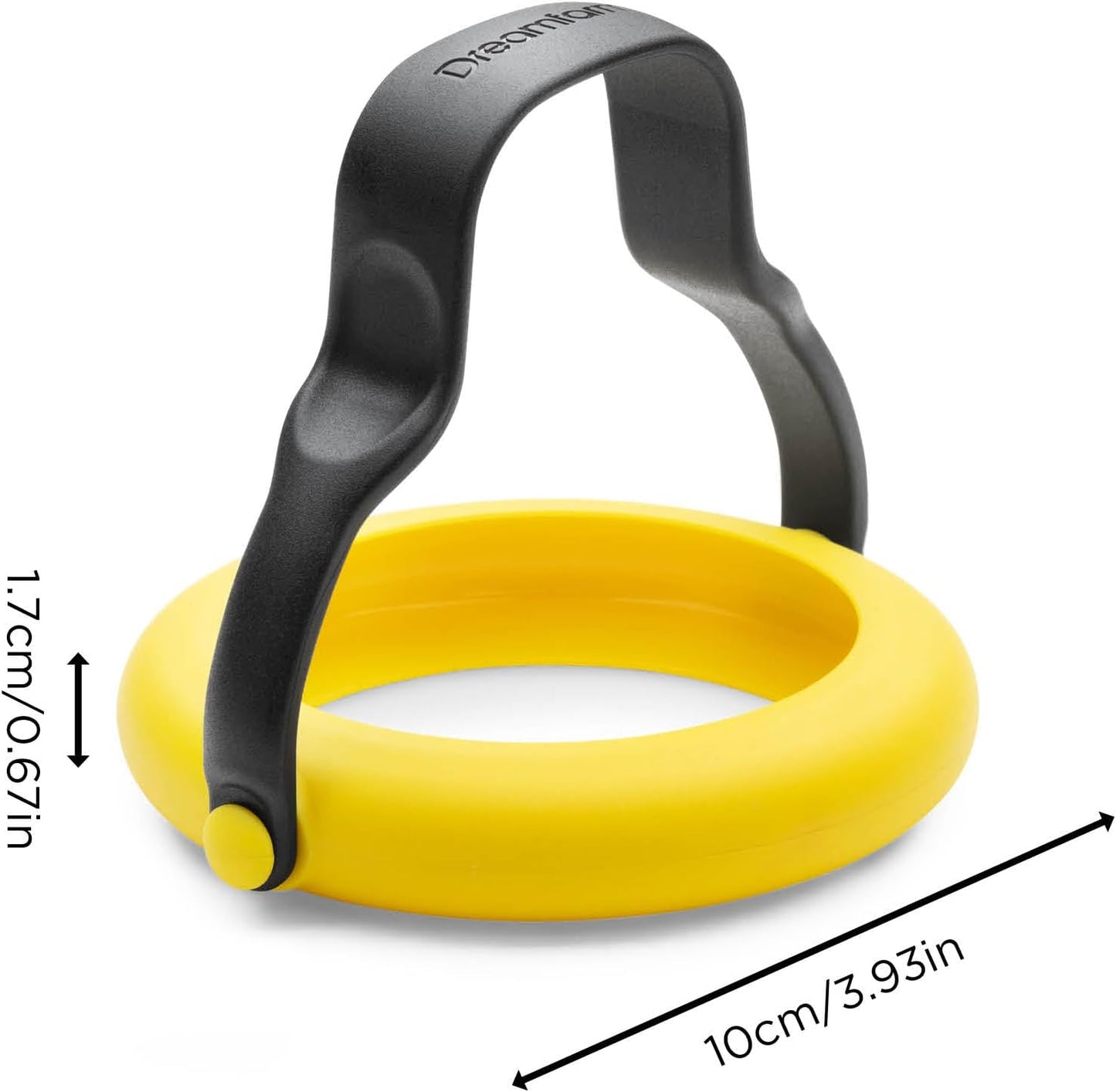 Dreamfarm Flegg 3-in-1 Egg Rings Flippers and Servers Flexible Silicone Non-Stick Safe Set of 2 Yellow/Black
