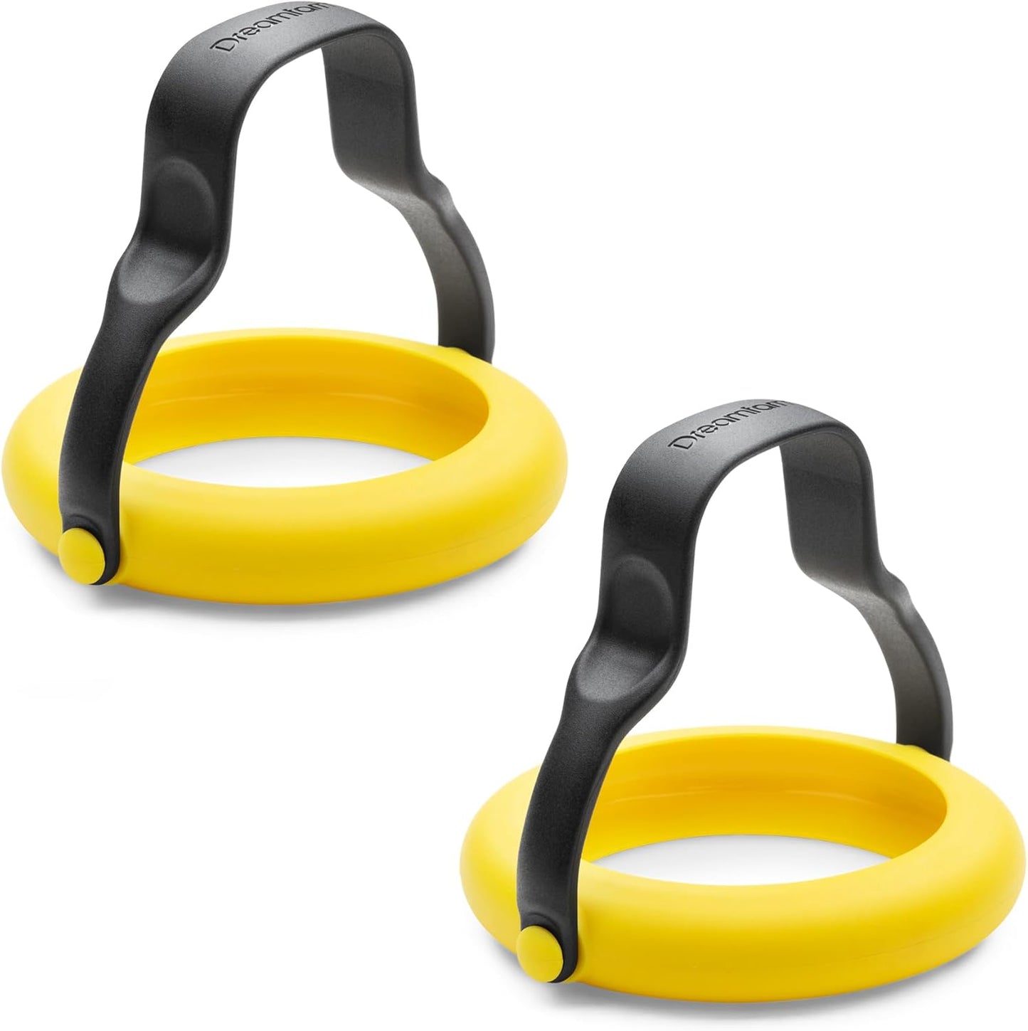 Dreamfarm Flegg 3-in-1 Egg Rings Flippers and Servers Flexible Silicone Non-Stick Safe Set of 2 Yellow/Black