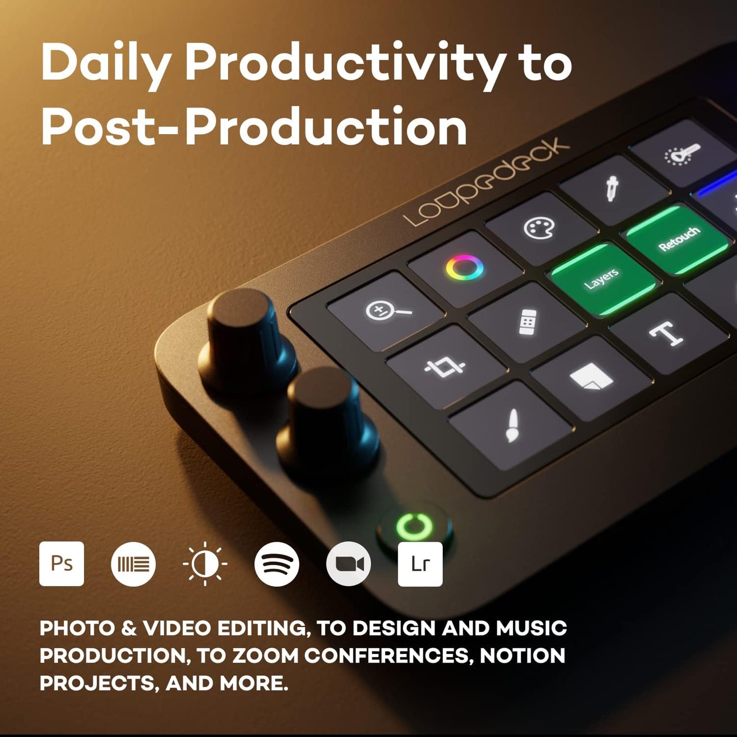 Streaming and Productivity Console with LED Touchscreen, RGB Buttons, Dials, and Full Stream Control