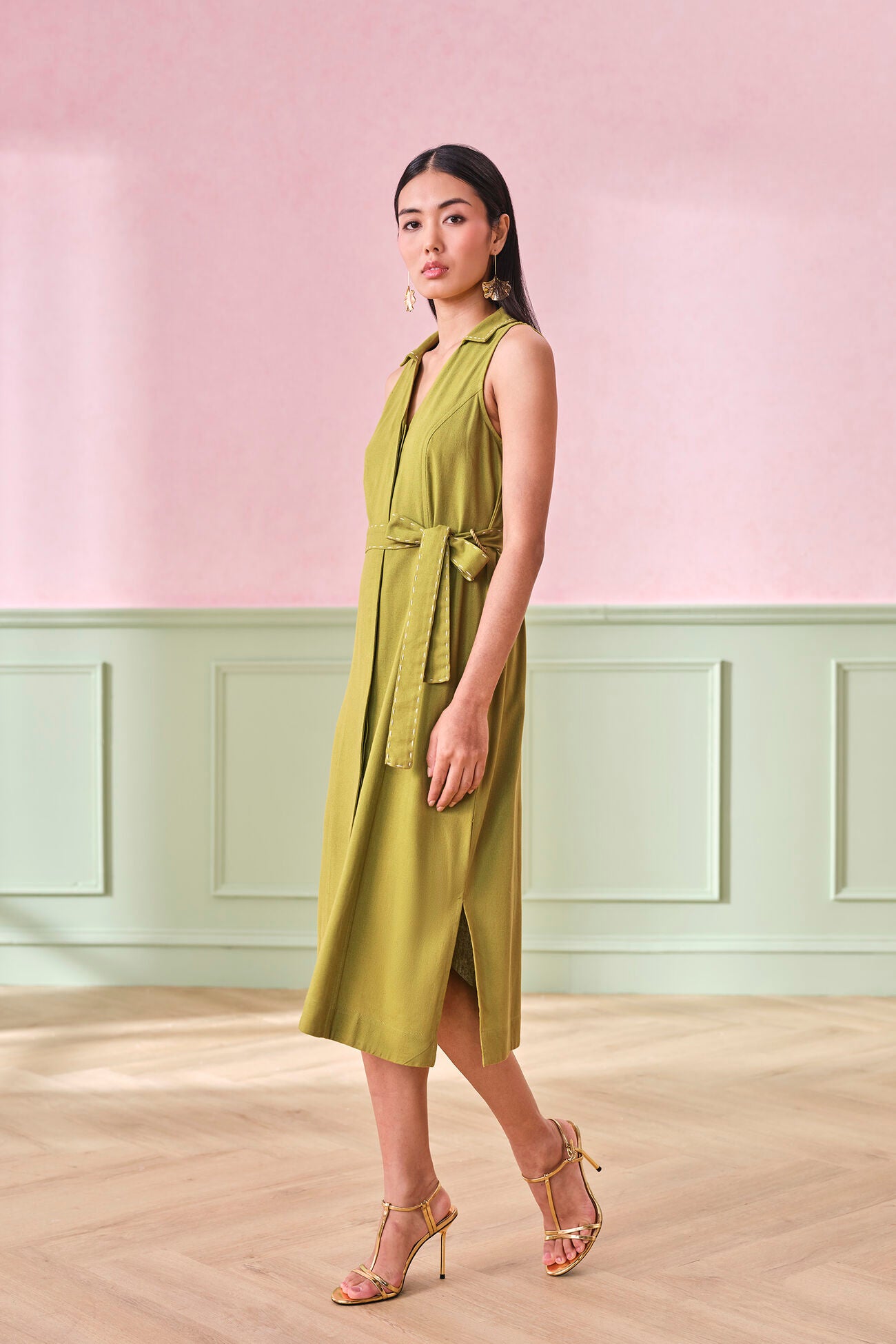 Brooklyn Oasis Dress for Women Elegant Midi Dress with Flowy Silhouette for Casual and Semi Formal Occasions