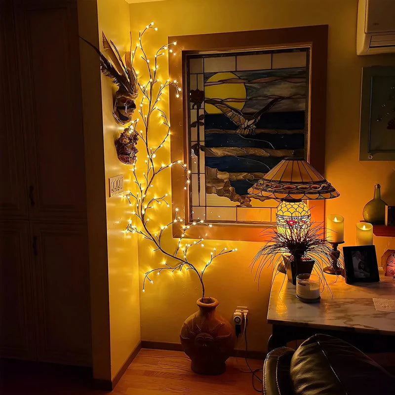 Magical LED Vine Tree Light with Willow Design, Fairy Lights, and Remote