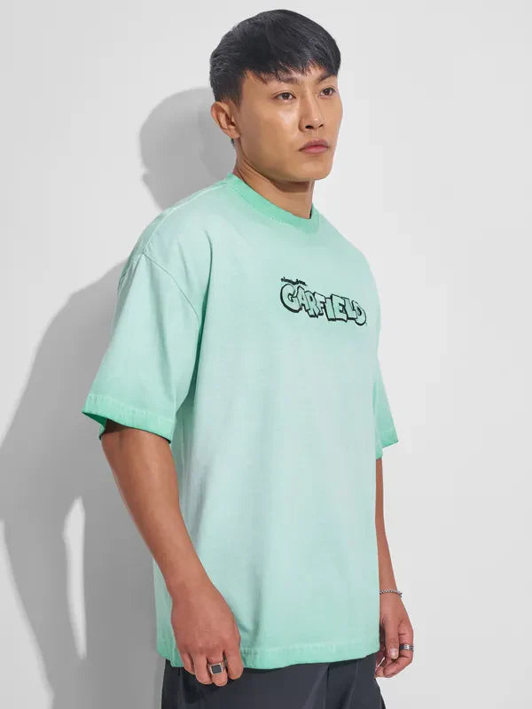 Stylish Men’s Round Neck Oversized T-Shirt Featuring Garfield Print