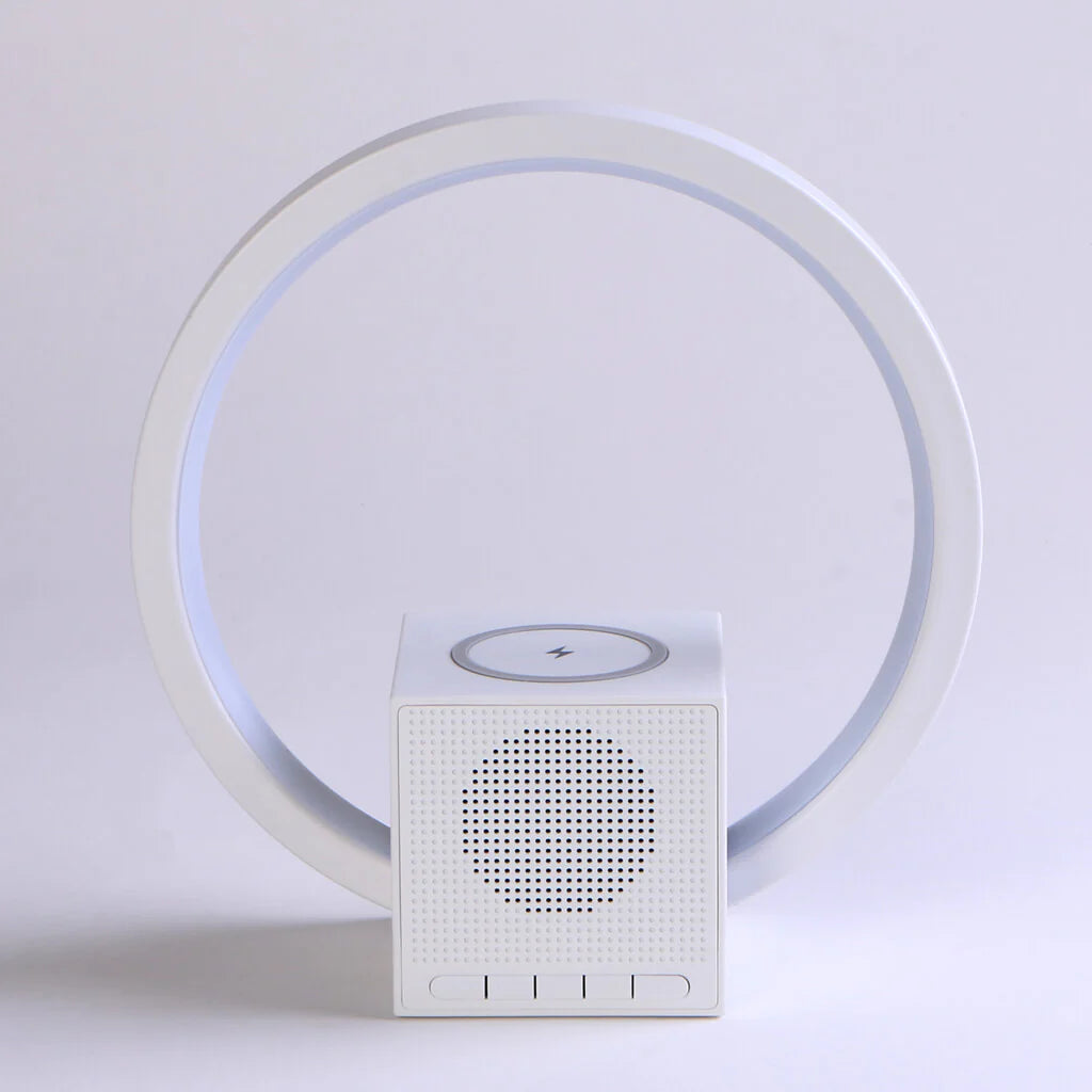 LED Lamp with Wireless Charging and Bluetooth Speaker