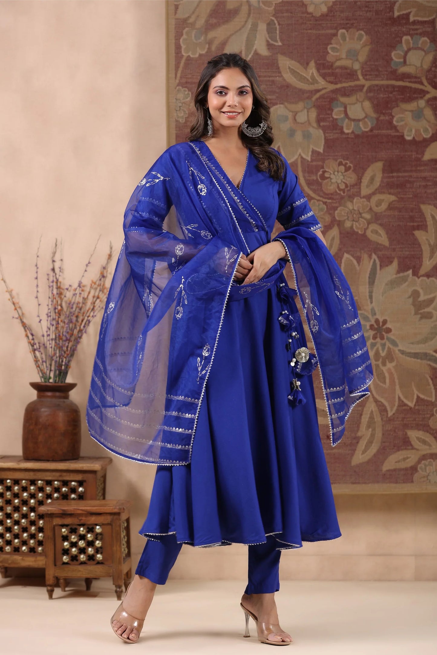 Elegant Hand-block Printed Cotton Suit Set for Women with Dupatta Perfect for Festive and Traditional Wear