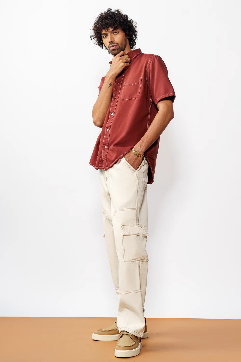 Men’s Solid Jogger Fit Denim Jeans with Comfortable Elastic Waist