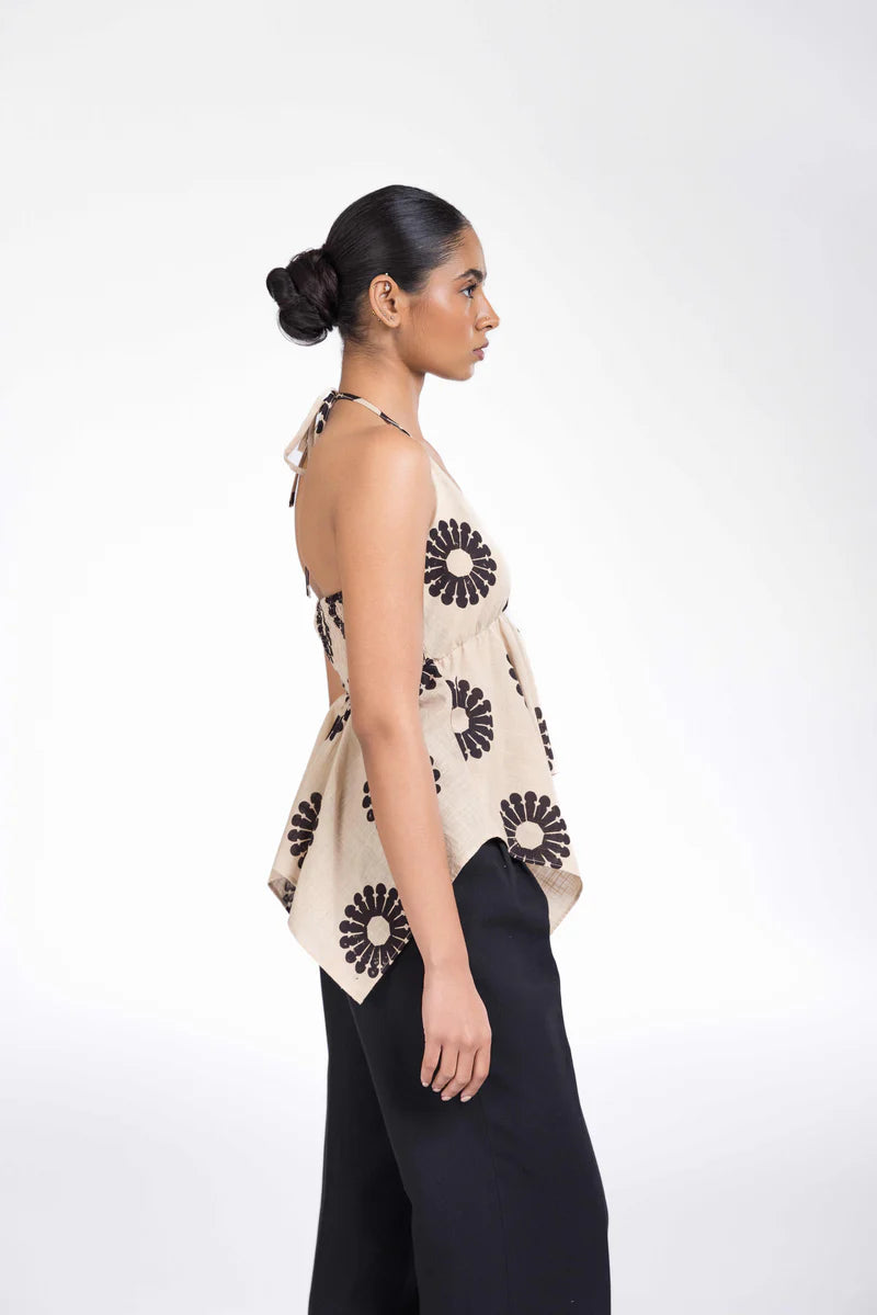 Classic White Halter Top with Necktie for a Modern Flirty Look and Comfortable Fit