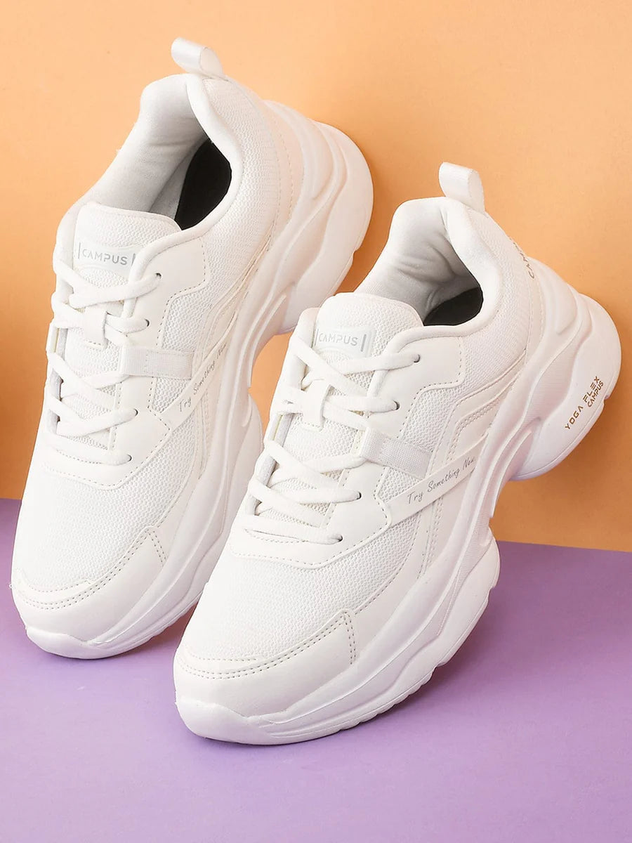 White Women’s Sneakers Classic Low-Top Casual Shoes with Comfortable Fit