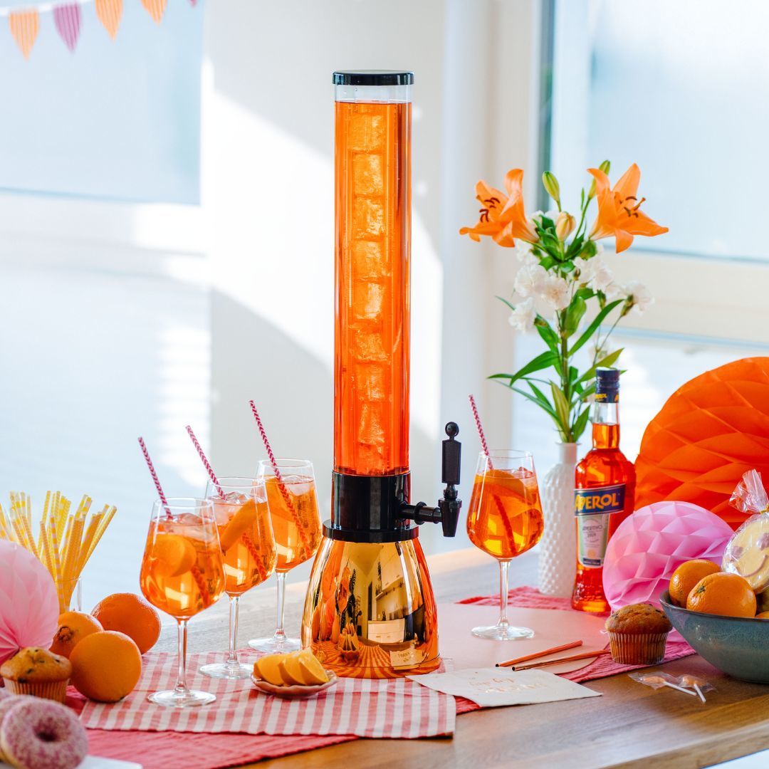 Party Beer and Beverage Tower with Easy Pour Tap and Transparent Design for Convenient Serving