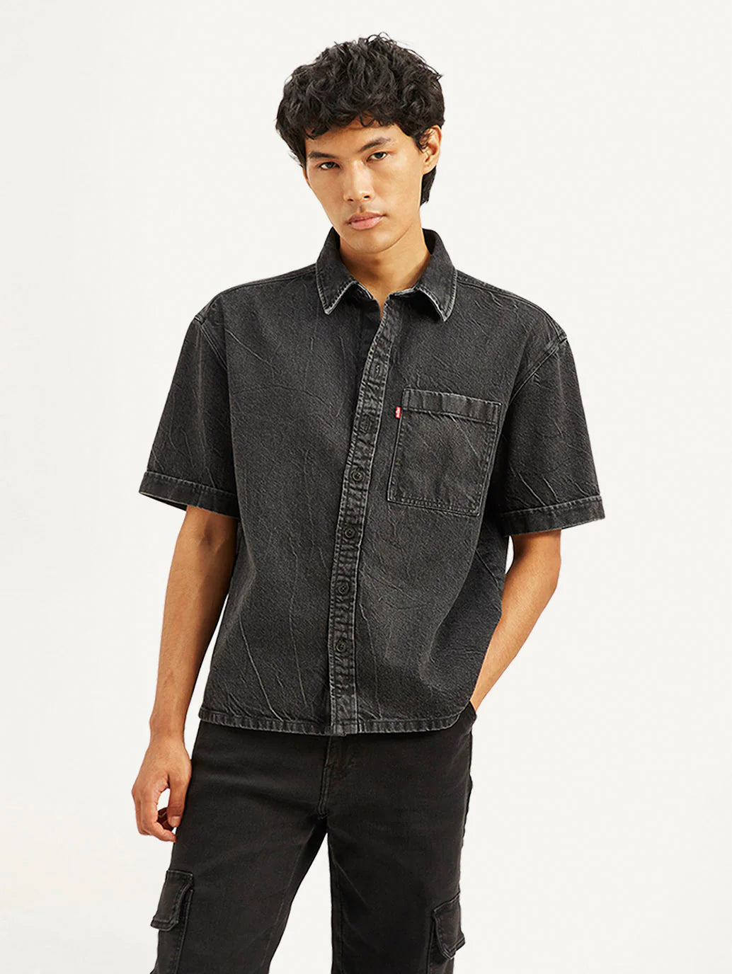 Trendy Men’s Relaxed Fit Solid Denim Overshirt – Durable and Fashionable Casual Wear for Travel, Parties, and Weekend Style