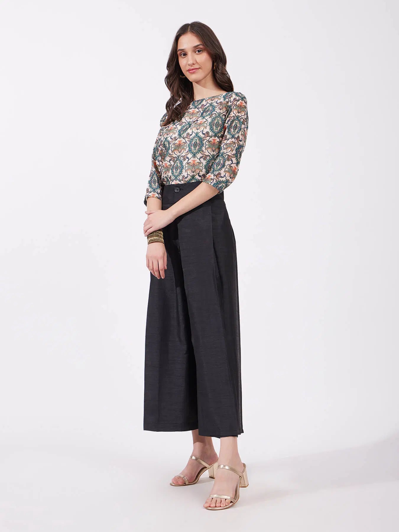 Fashionable Chanderi Top in Multicolour with Boat Neck for Ethnic and Casual Outfits