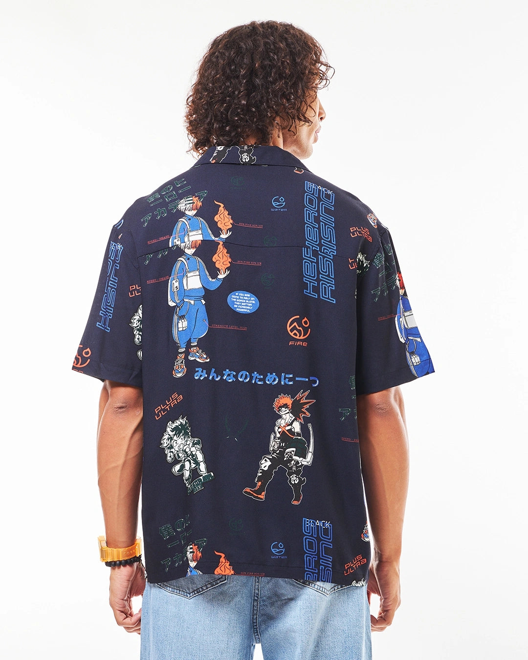 Youthful Men’s Blue Oversized All Over Printed Shirt – On-Trend Casual Streetwear for Modern Everyday Comfort and Style