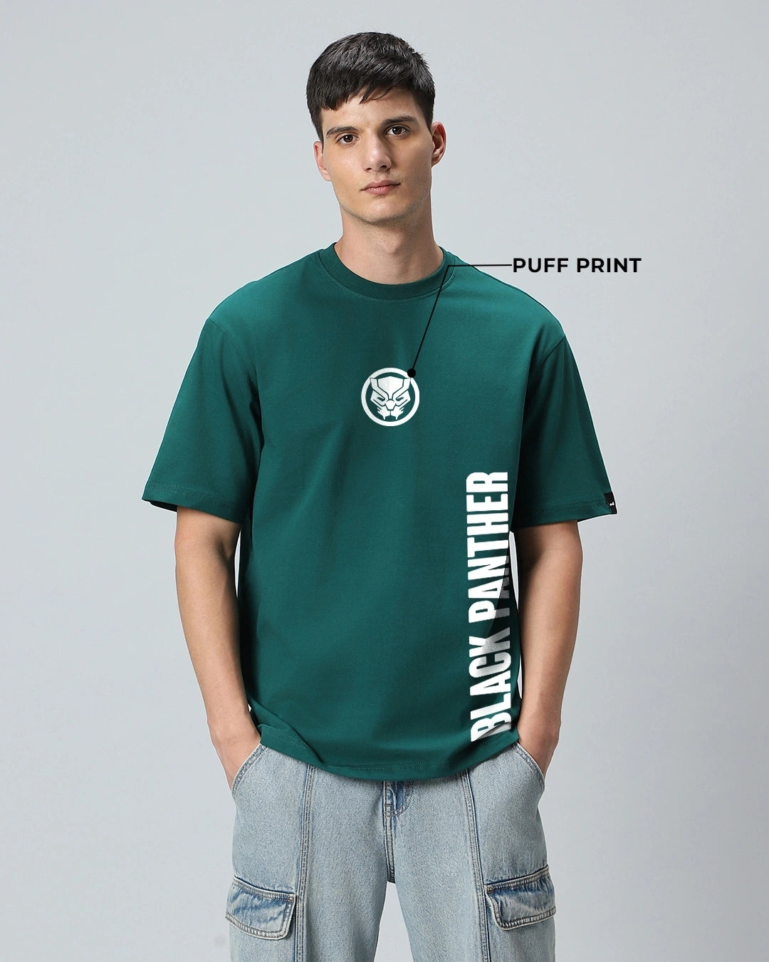 Sleek Green Wakanda Forever Graphic Printed Oversized T-shirt for Men with Premium Quality Fabric