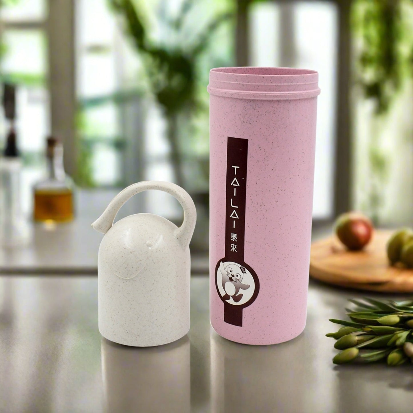 13075 Travel Coffee Cup Portable Water Bottle Wheat Straw Coffee Tea Mug Coffee Mug With Lids Handle For Coffee Teaportable For School(300 Ml Approx)