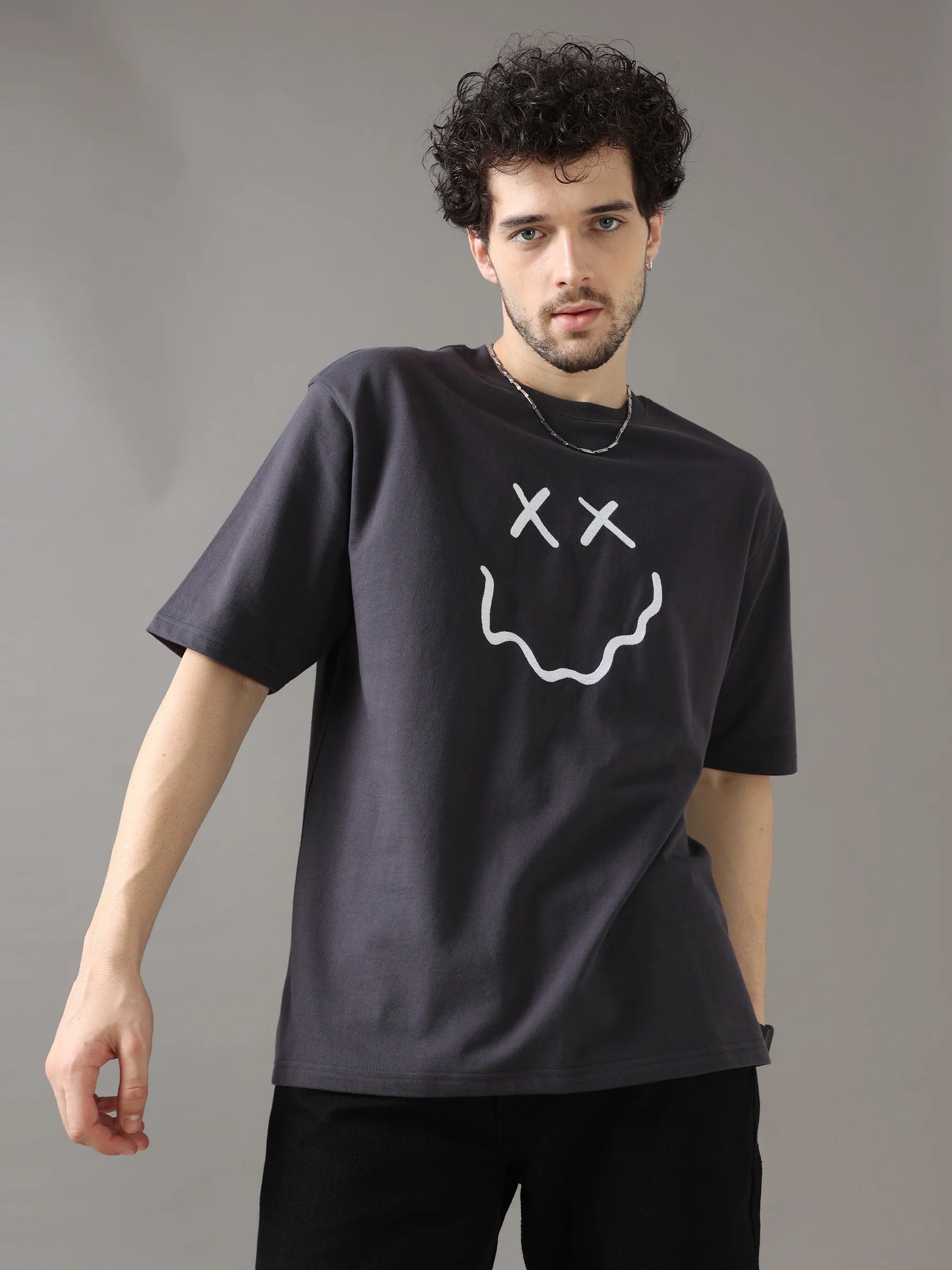 Black Creep It Real Graphic Oversized T Shirt Perfect for Streetwear and Weekend Outfits