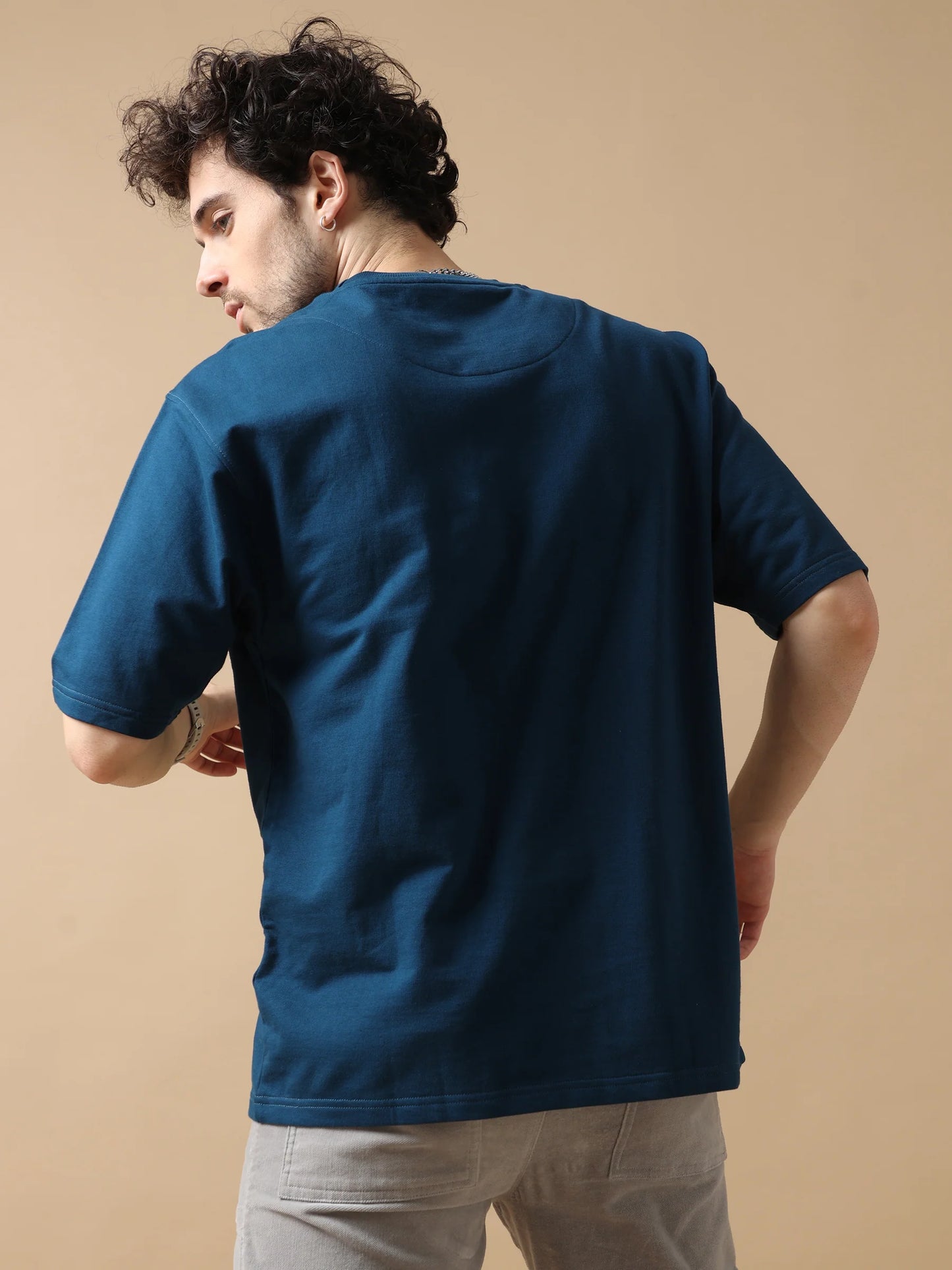 Navy Oversized T-Shirt with New Orleans Inspired Graphic and Comfortable Casual Fit