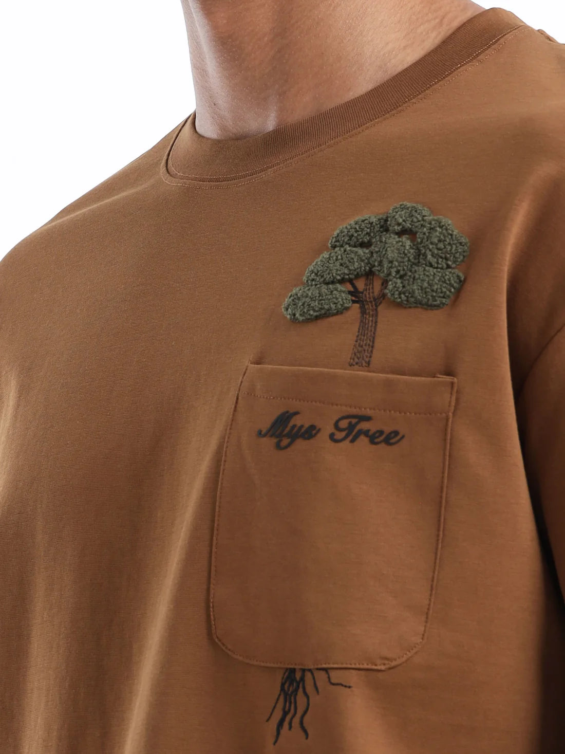 Mens Brown Oversized Round Neck T Shirt Made with Breathable Fabric for All Day Comfort