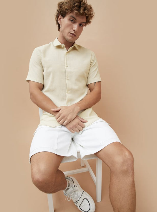 Stylish Men’s Textured Regular Fit Shirt – Comfortable Casual and Semi-Formal Wear for Work, Travel, and Daily Outings