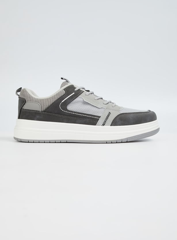 Comfortable Casual Men’s Colorblock Sneakers with Cushioned Insole and Durable Sole