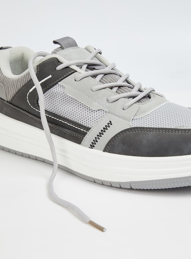 Comfortable Casual Men’s Colorblock Sneakers with Cushioned Insole and Durable Sole