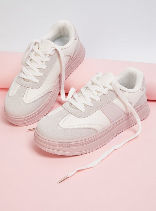 Women Colorblock Sneakers with Modern Streetwear Inspired Look and Soft Padding