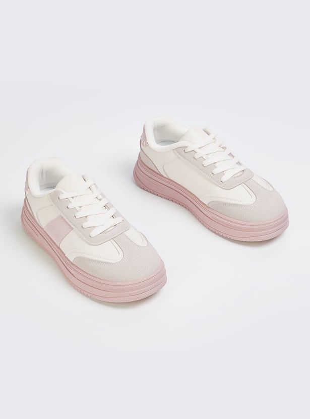 Women Colorblock Sneakers with Modern Streetwear Inspired Look and Soft Padding