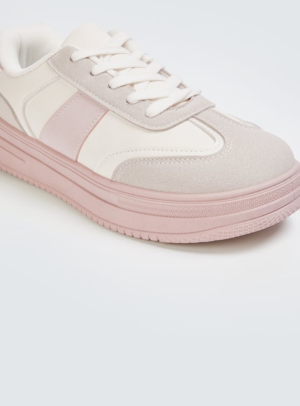 Women Colorblock Sneakers with Modern Streetwear Inspired Look and Soft Padding