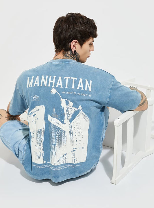 Comfortable Men’s Cotton Back Print Oversized Fit Everyday T-Shirt