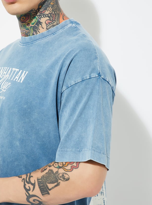 Comfortable Men’s Cotton Back Print Oversized Fit Everyday T-Shirt