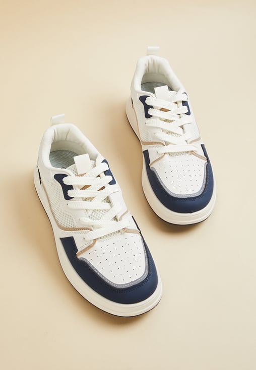 Stylish Men’s Colourblock Sneakers Fashionable Lightweight Shoes for Walking Running and Fitness