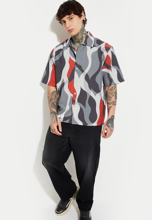 Premium Men’s Printed Relaxed Fit Shirt Comfortable Breathable Fashion Shirt for Office Summer Wear and Streetwear