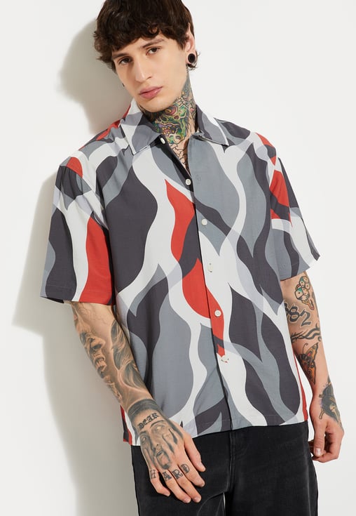 Premium Men’s Printed Relaxed Fit Shirt Comfortable Breathable Fashion Shirt for Office Summer Wear and Streetwear