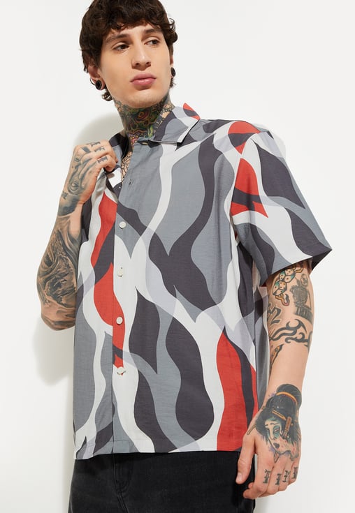 Premium Men’s Printed Relaxed Fit Shirt Comfortable Breathable Fashion Shirt for Office Summer Wear and Streetwear